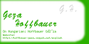 geza hoffbauer business card